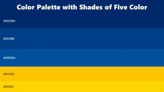 Color Palette With Five Shade Midnight Blue Congress Blue Endeavour Supernova Gold