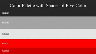 Color Palette With Five Shade Mine Shaft Silver Chalice Mercury Red Guardsman Red