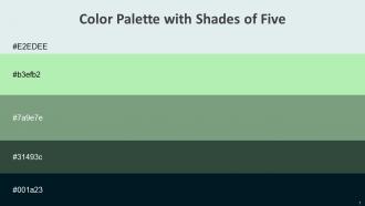 Color Palette With Five Shade Mystic Madang Amulet Mineral Green Swamp
