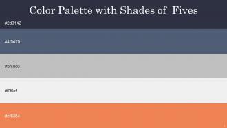 Color Palette With Five Shade Outer Space Blue Bayoux Silver Sand Desert Storm Burnt Sienna