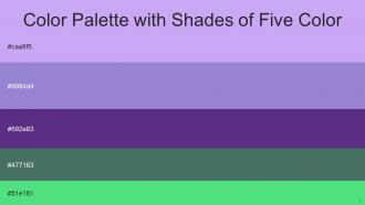 Color Palette With Five Shade Perfume Lilac Bush Eminence Como Pastel Green
