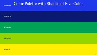 Color Palette With Five Shade Persian Blue Deep Sapphire Green Haze Pistachio Turbo