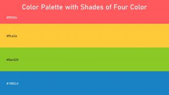 Color Palette With Five Shade Persimmon Sunglow Atlantis Denim