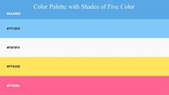 Color Palette With Five Shade Picton Blue Malibu Alabaster Mustard Brink Pink