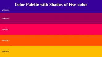 Color Palette With Five Shade Pigment Indigo Fresh Eggplant Torch Red International Orange Amber