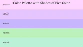 Color Palette With Five Shade Pink Lace Mauve Melrose Madang Magic Mint