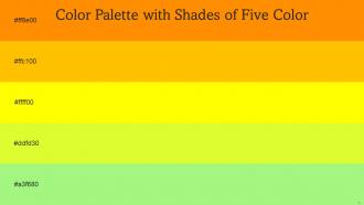 Color Palette With Five Shade Pizazz Amber Yellow Golden Fizz Sulu