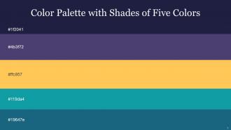 Color Palette With Five Shade Port Gore East Bay Golden Tainoi Blue Chill Blumine