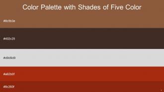 Color Palette With Five Shade Potters Clay English Walnut Alto Tabasco Tabasco