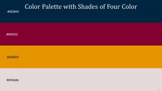 Color Palette With Five Shade Prussian Blue Siren Tangerine Ebb
