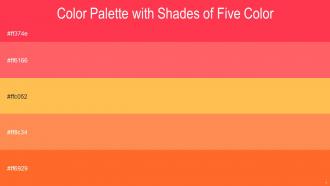 Color Palette With Five Shade Radical Red Bittersweet Texas Rose Neon Carrot Orange
