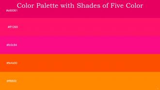 Color Palette With Five Shade Razzmatazz Rose Rose International Orange Pizazz