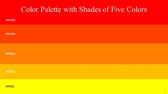 Color Palette With Five Shade Red Vermilion Flush Orange Amber Yellow