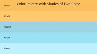 Color Palette With Five Shade Saffron Mango Golden Tainoi Regent St Blue Sail French Pass