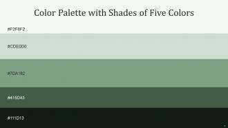 Color Palette With Five Shade Saltpan Sea Mist Amulet Tom Thumb Racing Green