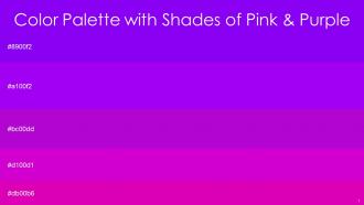 Color Palette With Five Shade Scarlet Electric Violet Electric Violet Purple Pizzazz Hollywood Cerise