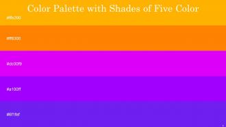 Color Palette With Five Shade Selective Yellow Flush Orange Electric Violet Electric Violet Electric Violet