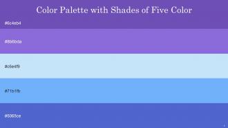Color Palette With Five Shade Studio Medium Purple Tropical Blue Malibu Indigo
