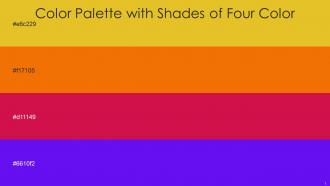 Color Palette With Five Shade Sunflower Chilean Fire Crimson Electric Violet