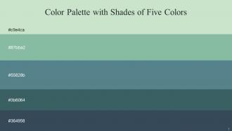 Color Palette With Five Shade Surf Crest Acapulco Smalt Blue William Oxford Blue