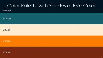 Color Palette With Five Shade Swamp Blumine Karry Flush Orange Pueblo