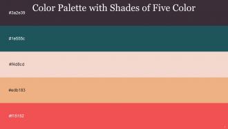 Color Palette With Five Shade Thunder Blue Dianne Albescent White Tacao Carnation