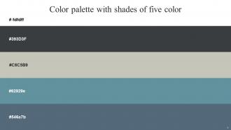 Color Palette With Five Shade Titan White Cape Cod Ash Gothic Blue Bayoux