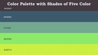 Color Palette With Five Shade Tundora Fiord Bay Leaf Pastel Green Starship
