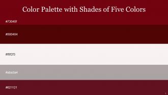 Color Palette With Five Shade Venetian Red Rustic Red Soft Peach Dusty Gray Dark Tan