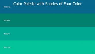 Color Palette With Five Shade Venice Blue Observatory Persian Green Caribbean Green