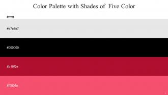 Color Palette With Five Shade White Mercury Black Shiraz Carnation