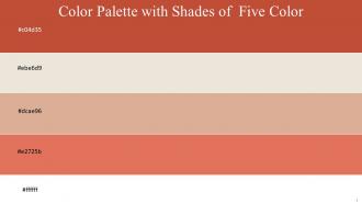 Color Palette With Five Shade White Pearl Bush Cameo Terracotta Mojo