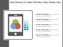 Color scheme on tablet with blue colour shade card