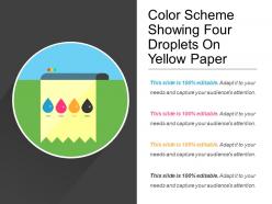 Color scheme showing four droplets on yellow paper