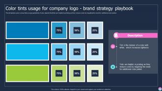 Color Tints Usage For Company Logo Brand Strategy Playbook Ppt Diagrams