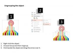 Colored arrow approaching towards target ring powerpoint template