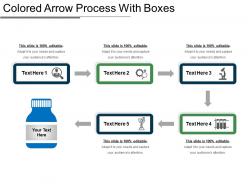 Colored arrow process with boxes