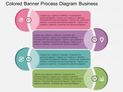 Colored banner process diagram business flat powerpoint design