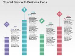 Colored bars with business icons flat powerpoint design
