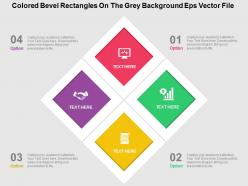 Colored bevel rectangles on the grey background eps vector file flat powerpoint design flat ppt design