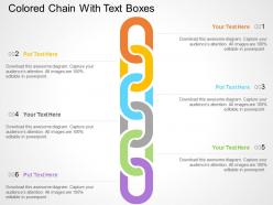 Colored chain with text boxes flat powerpoint design