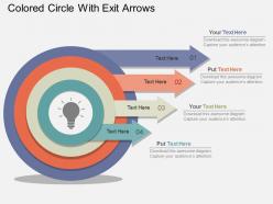 Colored circle with exit arrows flat powerpoint design