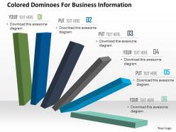 Colored dominoes for business information powerpoint template