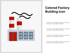 Colored factory building icon