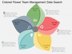 Colored flower team management data search flat powerpoint design