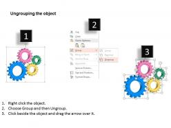 Colored gears for process control flat powerpoint design