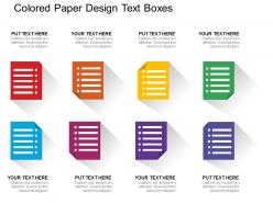 Colored paper design text boxes flat powerpoint design