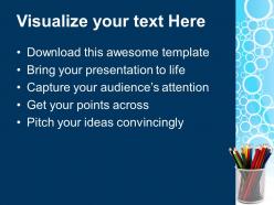 Colored pencils in stand powerpoint templates ppt themes and graphics 0213