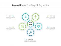 Colored petals five steps infographics