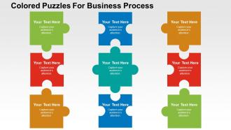 Colored puzzles for business process flat powerpoint design